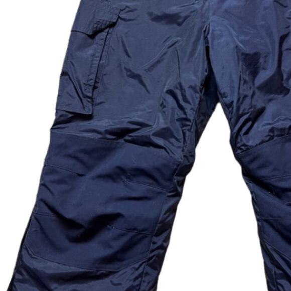 LANDS’ END Ski Snowboarding Pants Kids Size 8 Dark Blue Nylon Waterproof Warm - Picture 4 of 7